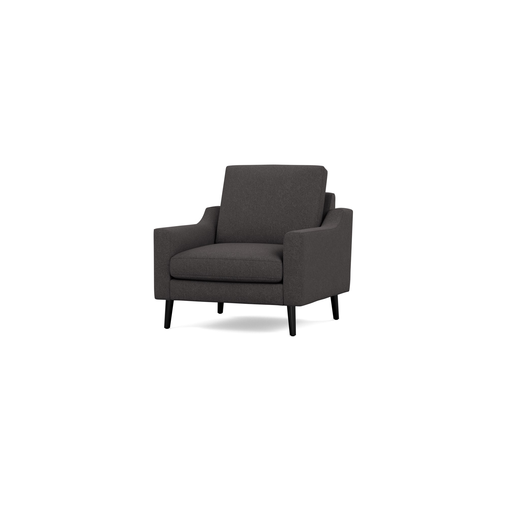 Nomad Armchair - Heather Charcoal - Performance Chenille / Ebony - Wood / Slope - Image 0