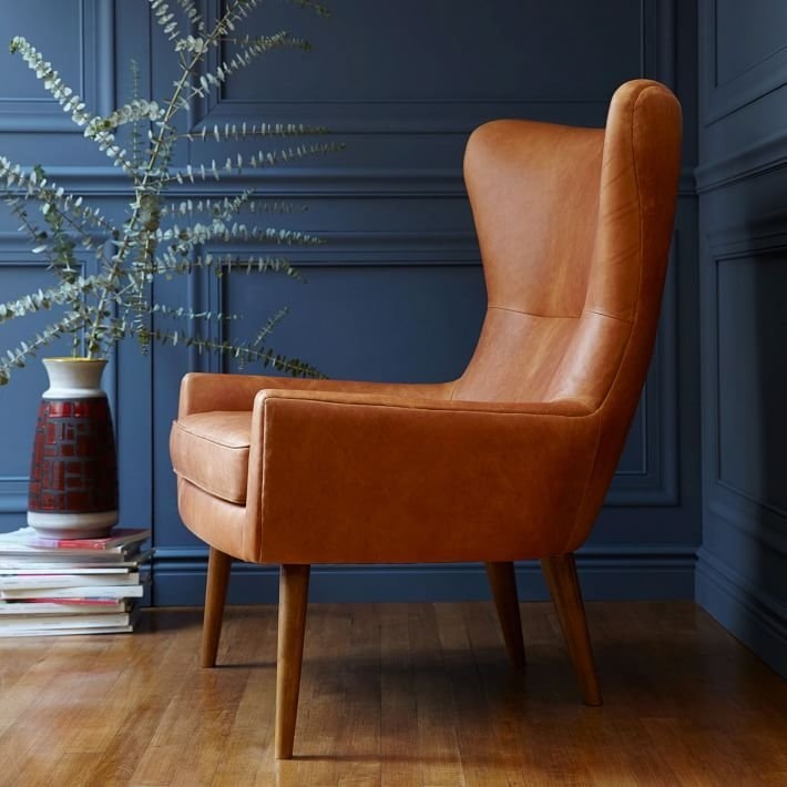 Erik Wing Chair, Leather, Sienna - Image 2