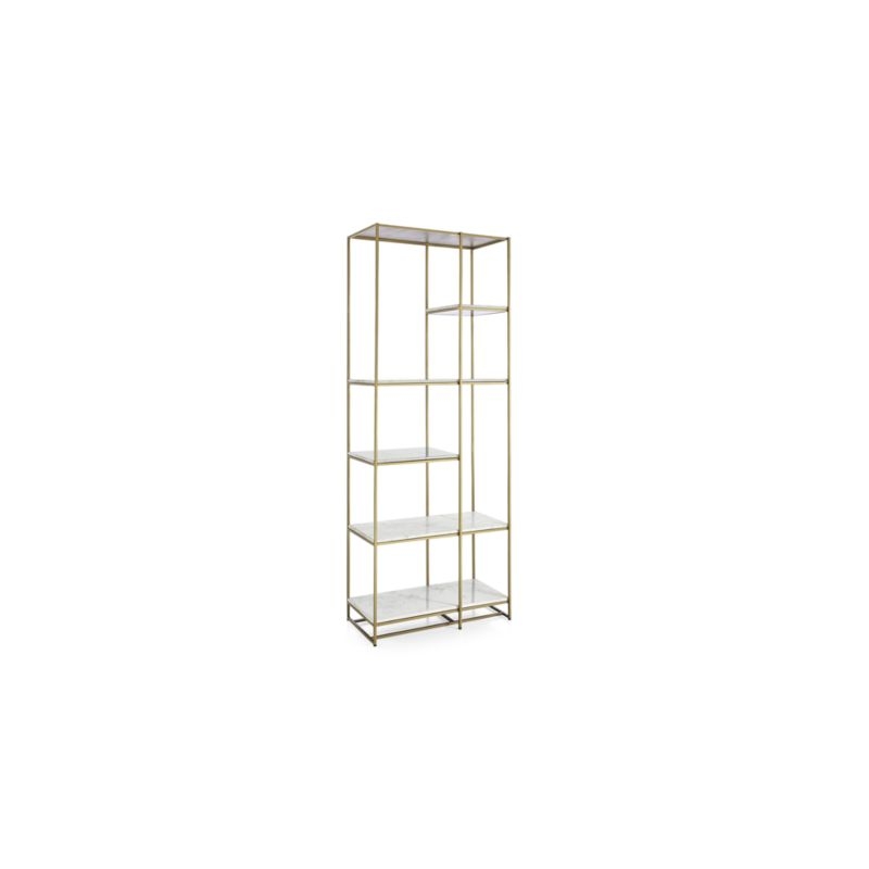 Estelle Brass and Marble Bookcase - Image 0