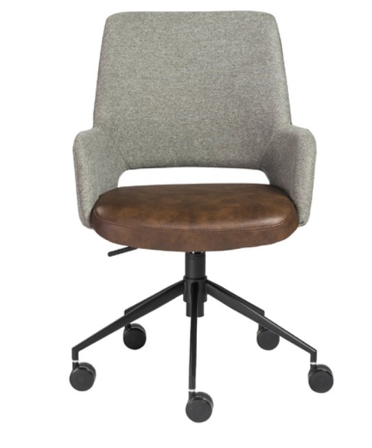 RANDY OFFICE CHAIR, GRAY AND BROWN - Image 0