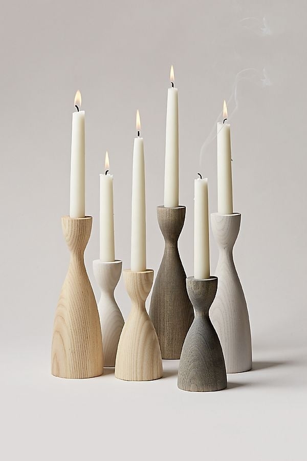 Farmhouse Pottery Pantry Candlestick - Medium Light Grey ONLY - Image 0