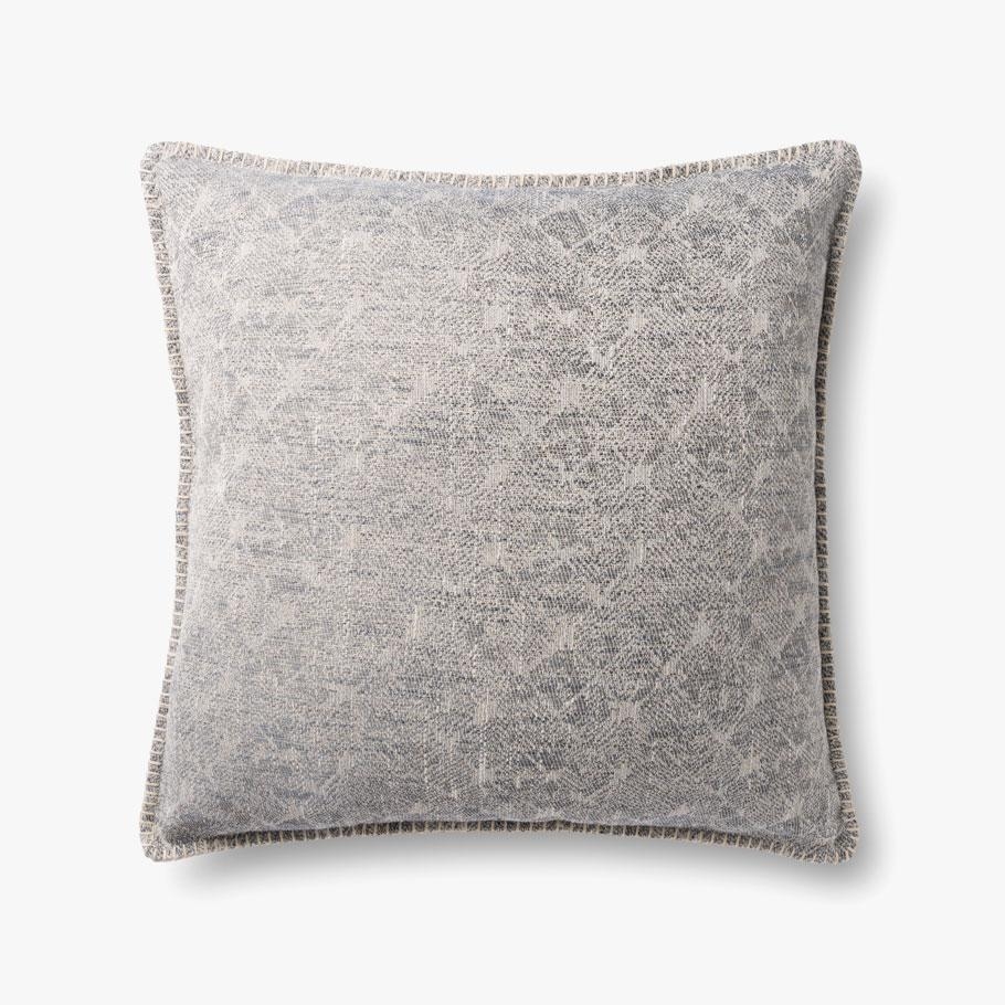 Jacquard Throw Pillow with Poly Insert, Gray, 22" x 22" - Image 0