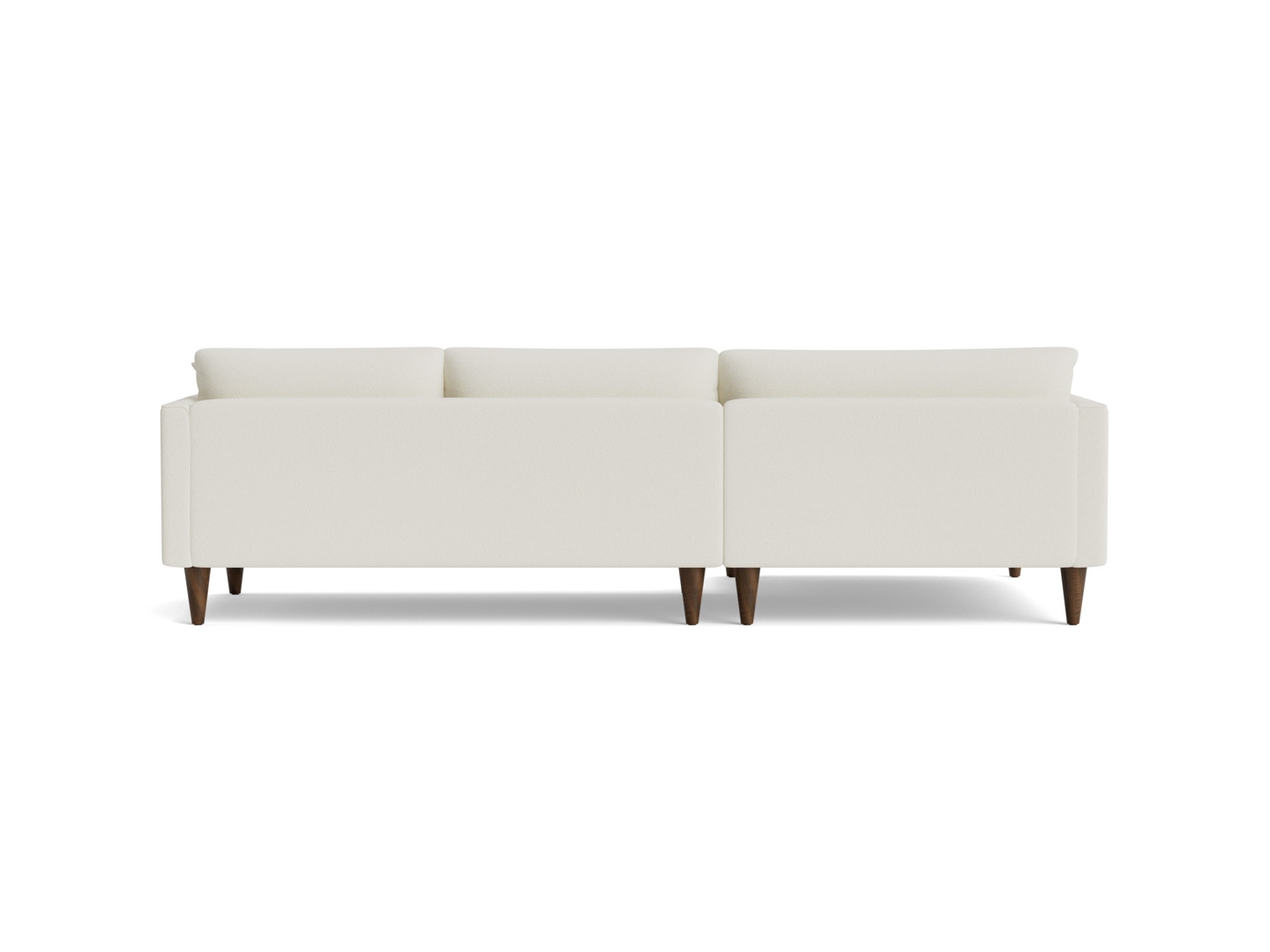 White Lewis Mid Century Modern Sectional - Tussah Snow - Mocha - Left - Cone - Image 4