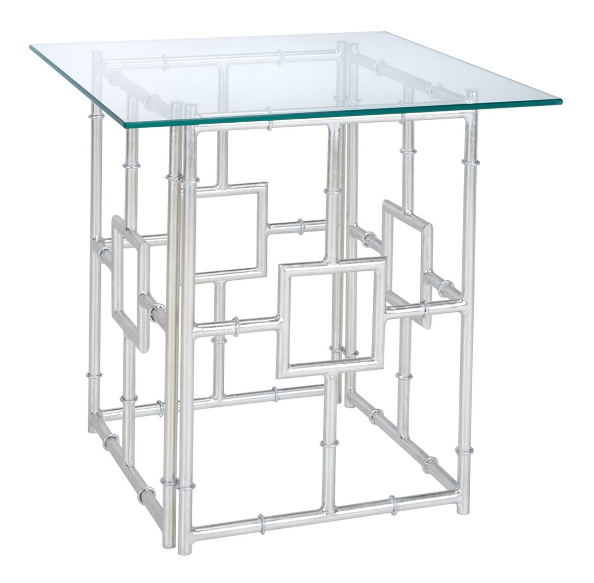 Dermot Glass Top Accent Table - Silver/Clear - Arlo Home - Image 1