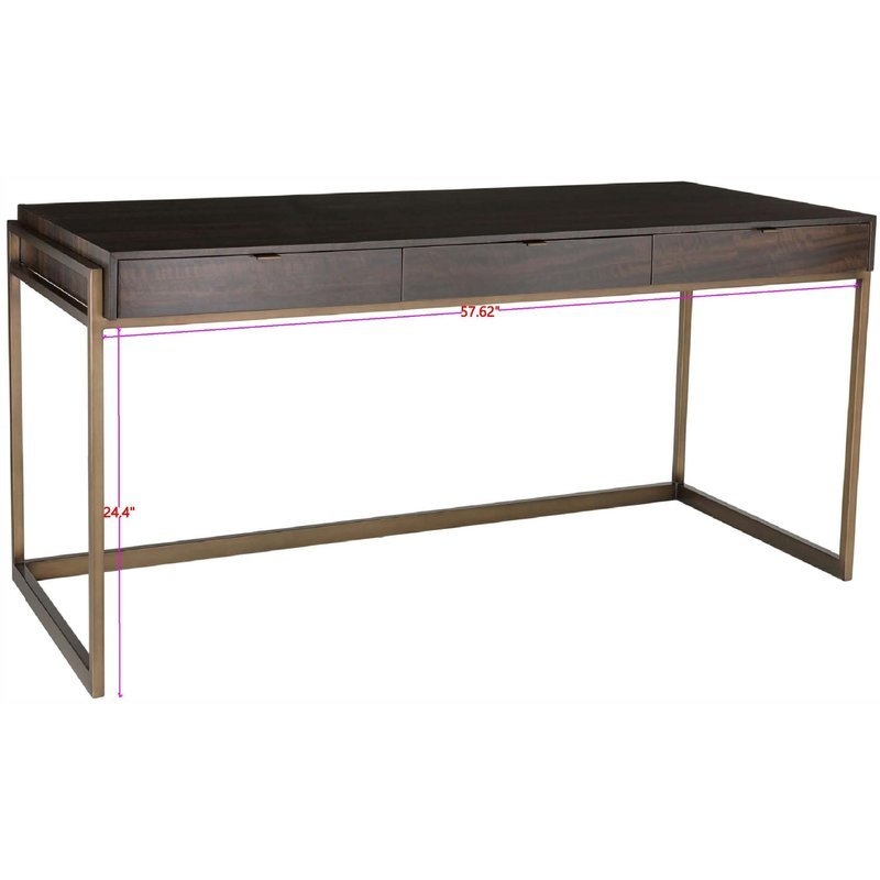 COUTURE GENEVIEVE 3 DRAWER REVERSIBLE SOLID WOOD DESK - Image 1