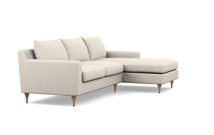 SLOAN Sectional Sofa with Right Chaise - Wheat Cross Weave/White Oak with Antique Cap - Image 1