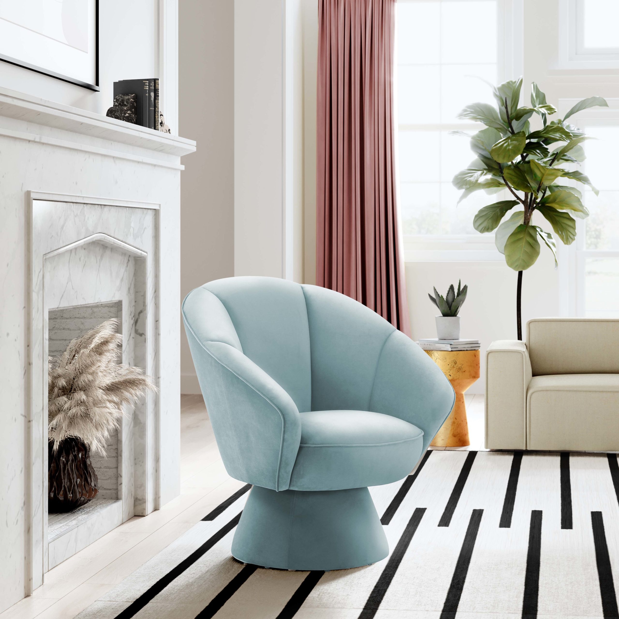 Allora Light Blue Accent Chair - Image 4
