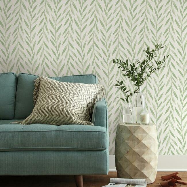 Willow Peel and Stick Wallpaper - Light Green - Image 1