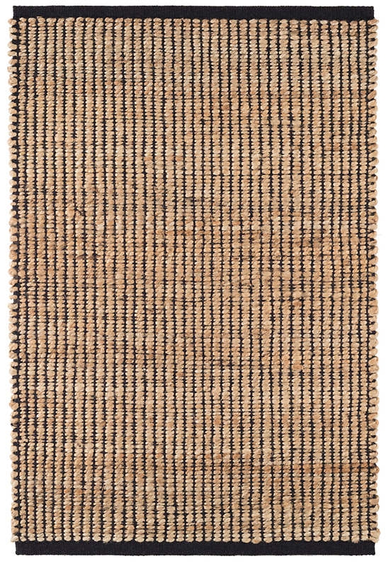 GRIDWORK BLACK WOVEN JUTE RUG - 8 x 10 - Image 0