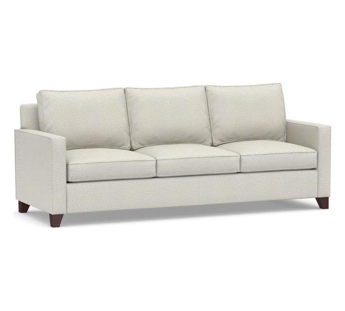 Cameron Square Arm Upholstered Grand Sofa 96" 3-Seater, Polyester Wrapped Cushions, Performance Heathered Basketweave Dove - Image 0