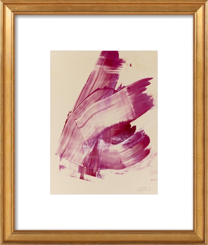 Hot Pink Abstract - 17x20" - Gold Leaf Wood Frame with Matte - Image 0