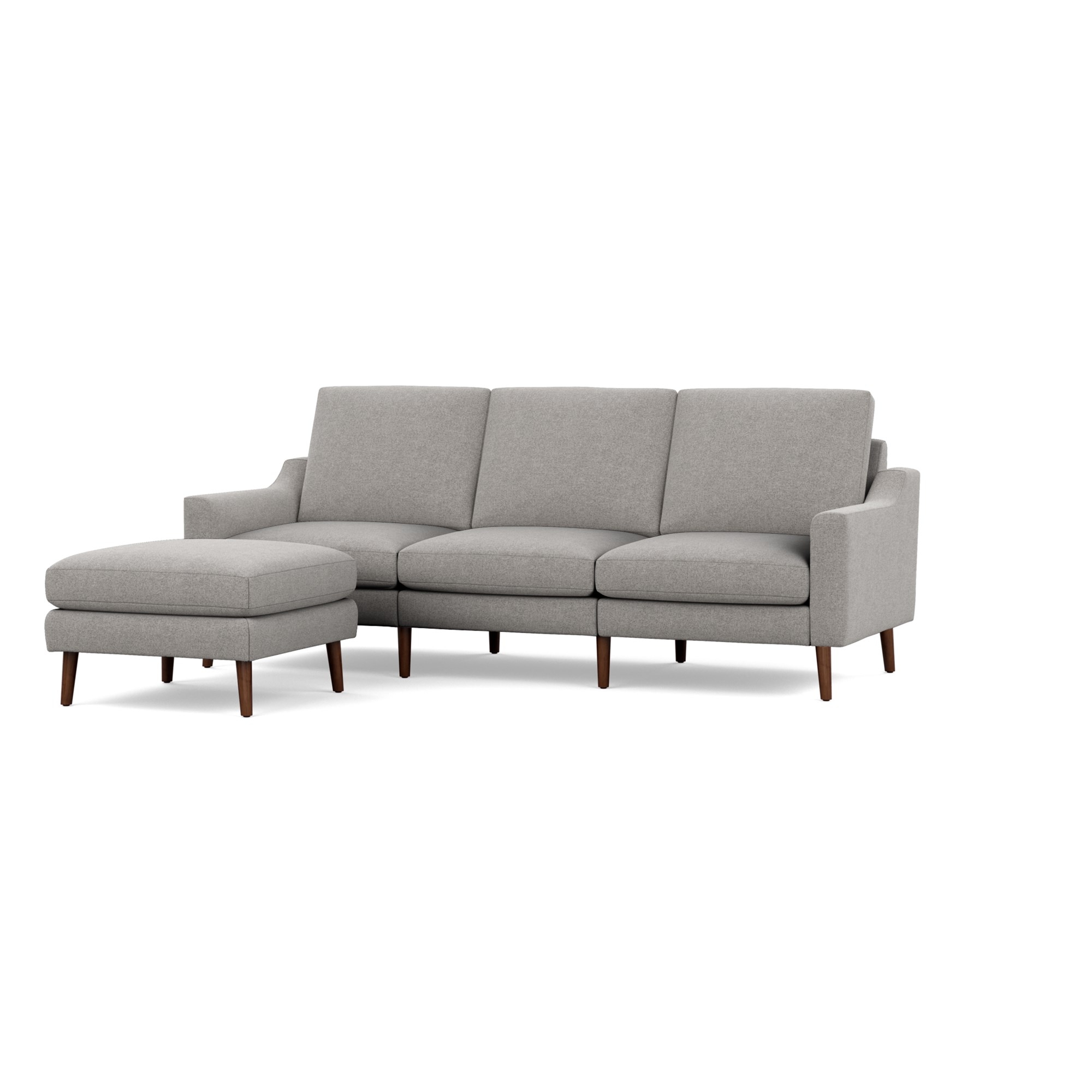 Nomad Sofa with Ottoman - Crushed Gravel - Performance Chenille / Walnut - Wood / Slope - Image 0