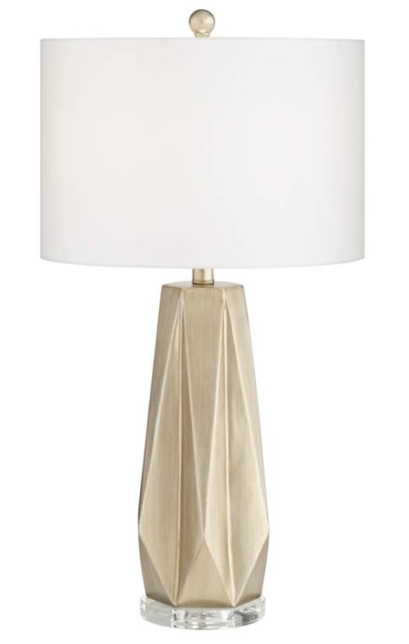 Possini Euro Bravo Champagne Geometric Table Lamp - Image 1