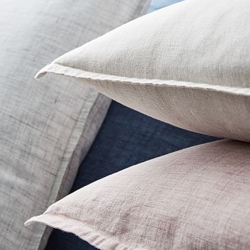 Belgian Flax Linen Pillow Cover, Adobe Rose, 20"x20" - Image 3