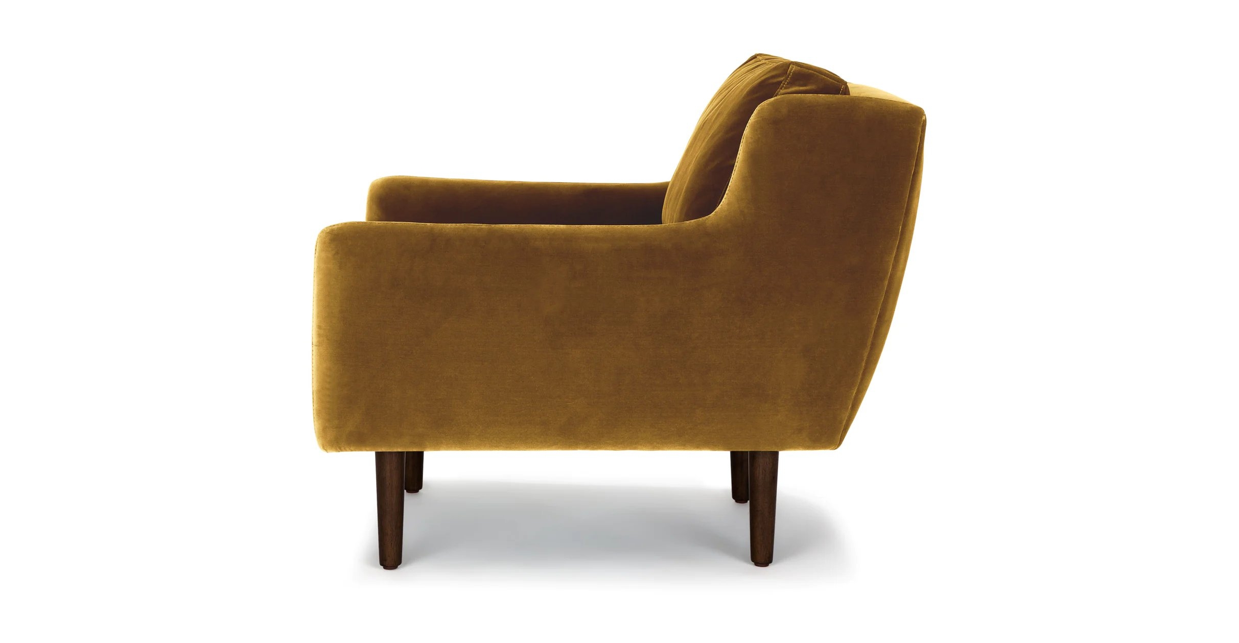 Matrix Lounge Chair - Yellow Gold and Walnut - Image 3