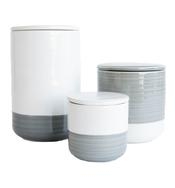 WHITE & GRAY CANISTER, LARGE - Image 1