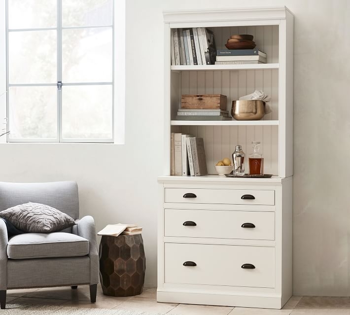Aubrey 36'' Shelf with File Cabinet, Dutch White - Image 3