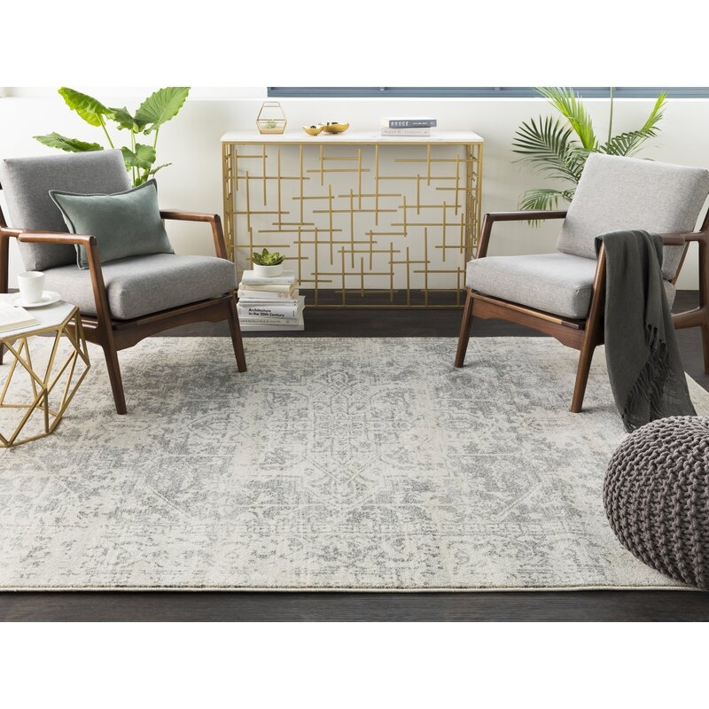 Hillsby Oriental Charcoal/Light Gray/Beige Area Rug - 9' x 12'6" - Image 4