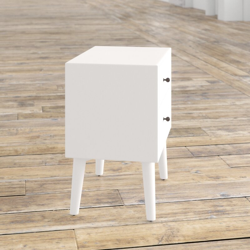 Abe 2 Drawer Nightstand in White - Image 2