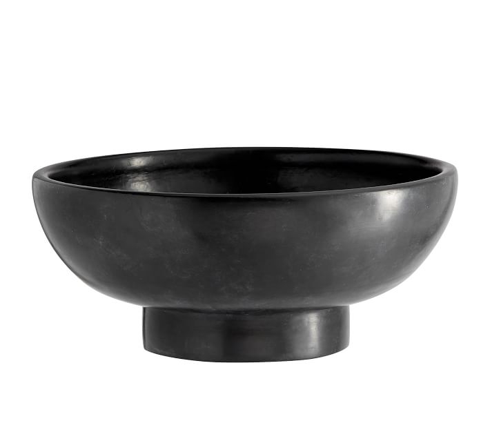 Orion Handcrafted Terracotta Bowl, Small, Black - Image 0