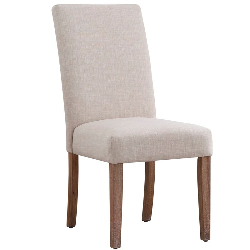 Abbate Linen Upholstered Parson Chair in Beige (Set of 2) - Image 0