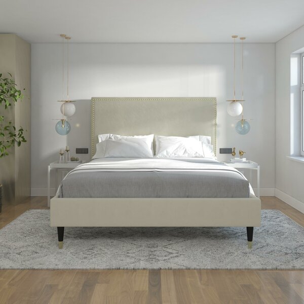 Audrey Upholstered Low Profile Platform Bed - King - Image 1