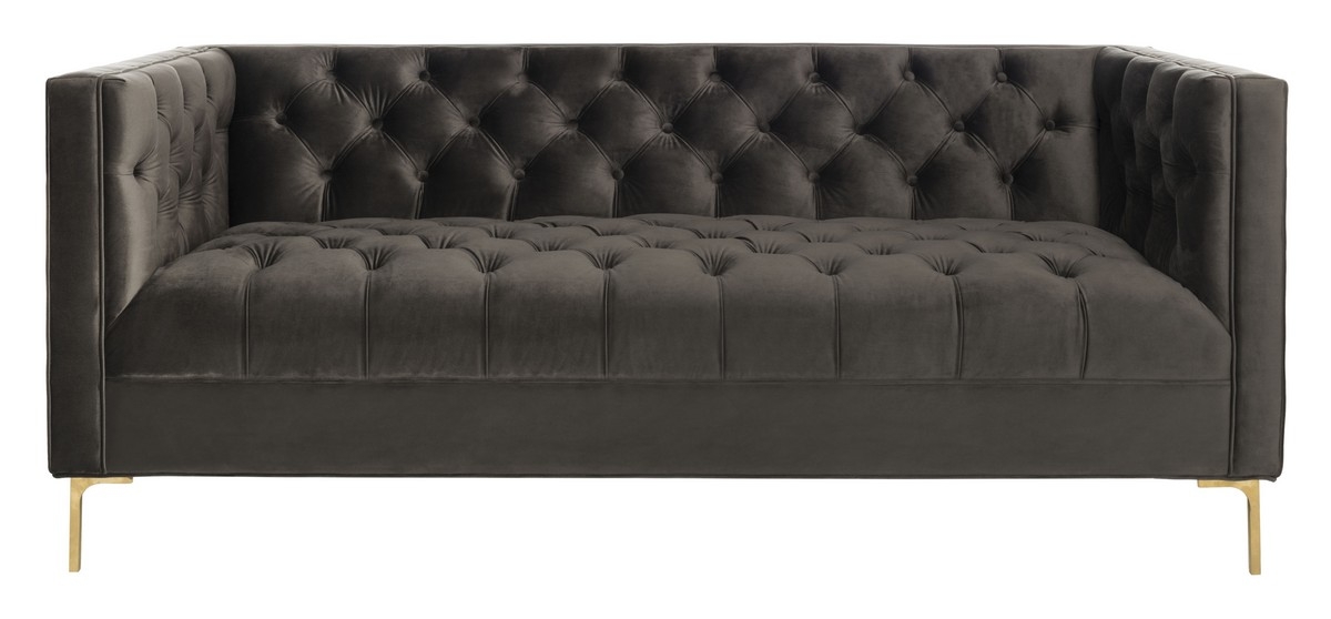 Vydia Velvet Tufted Sofa - Dark Mink - Arlo Home - Image 0