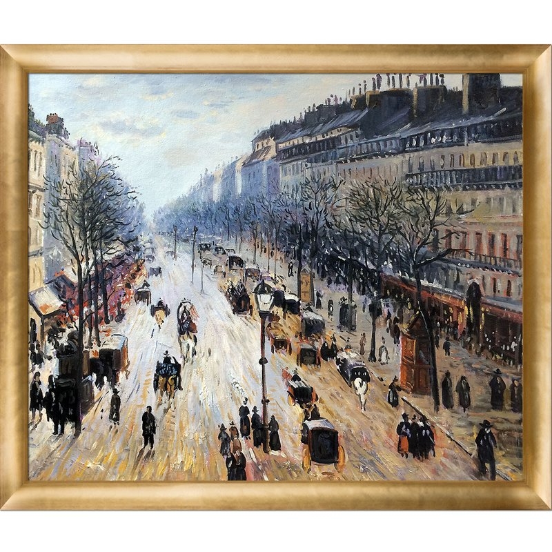 Boulevard Montmartre on a Winter Morning' by Camille Pissarro Framed Painting - Image 0
