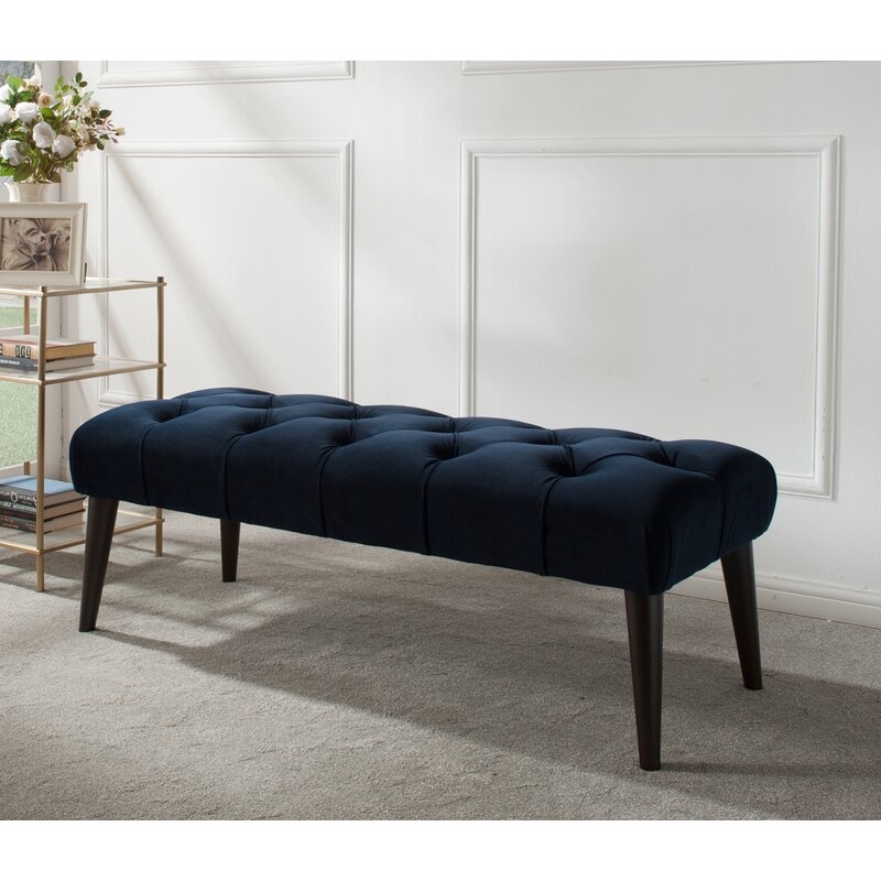 Batehaven Upholstered Bench / Dark Navy Blue - Image 0