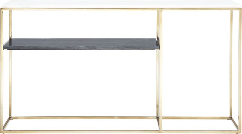 2 tone grey and white marble console - LATE MAY - Image 6