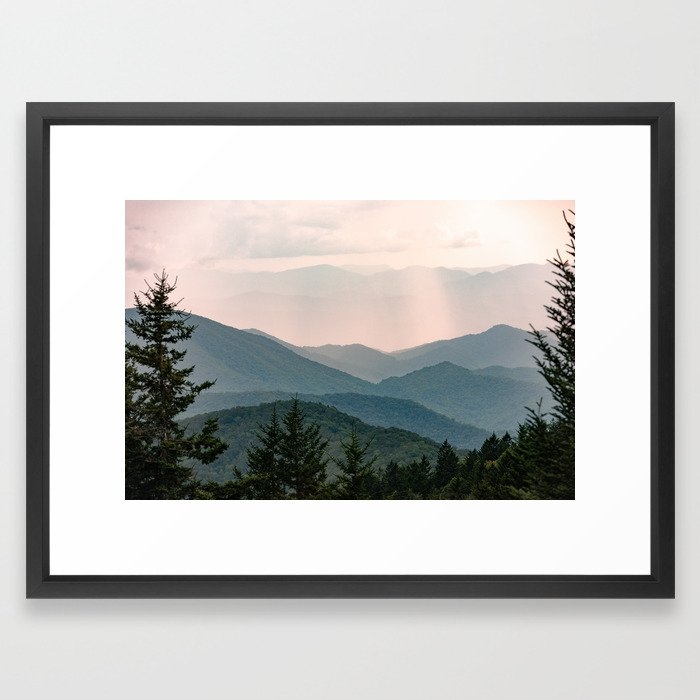 Smoky Mountain Pastel Sunset Framed Art Print - Image 0