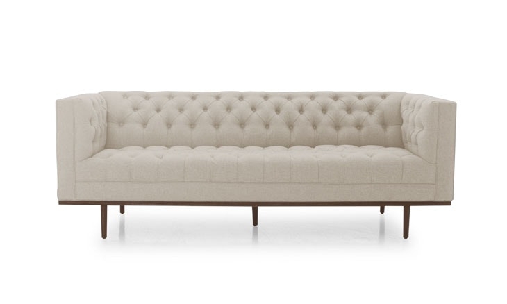 Beige Welles Mid Century Modern Sofa - Cody Sandstone - Coffee Bean - Image 0