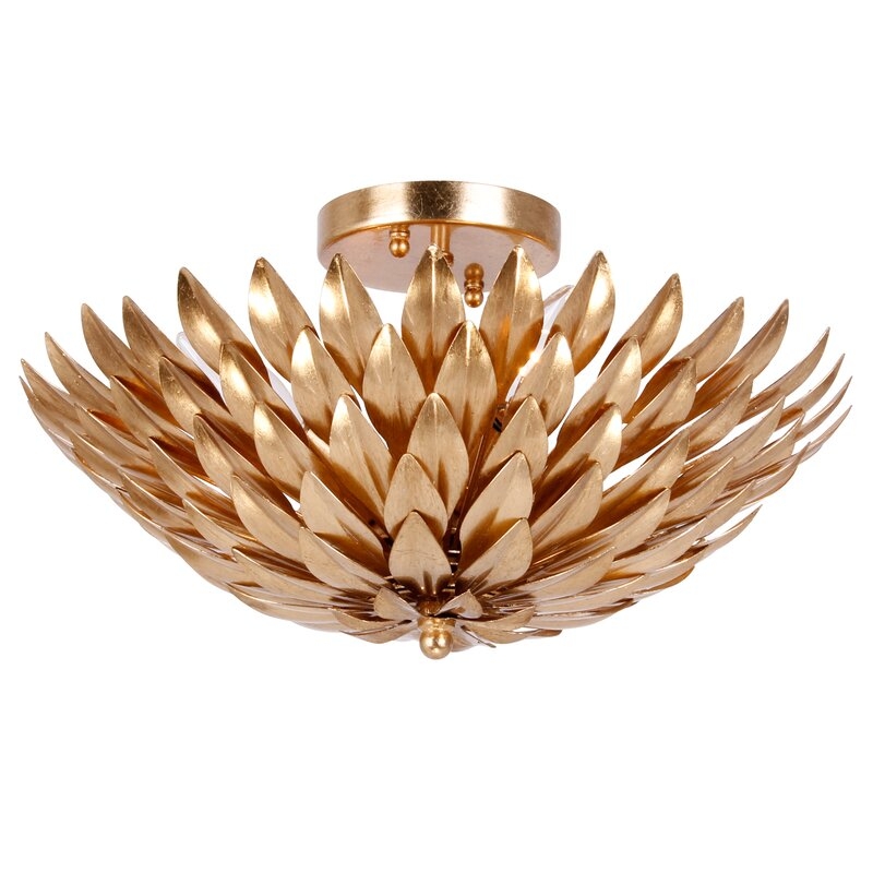 Broche 4 Light Semi-Flush Mount Finish: Antique Gold - Image 0