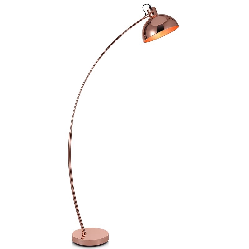 63" Arched Floor Lamp, Rose Gold - Image 0