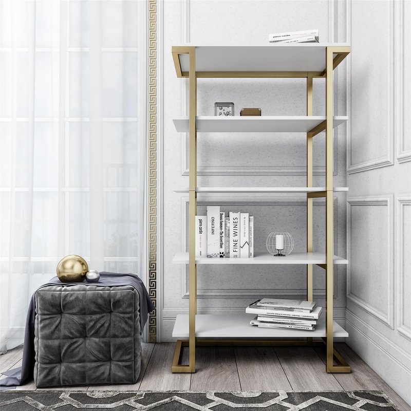CosmoLiving by Cosmopolitan Camila Etagere Bookcase in White - Image 1