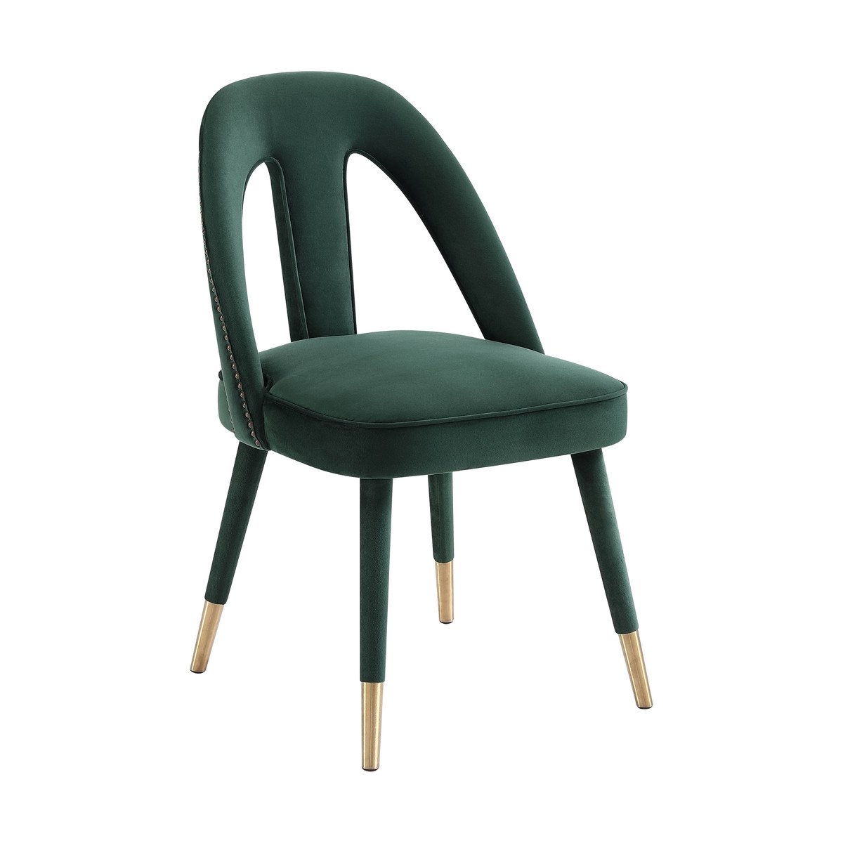 Petra Forest Green Velvet Side Chair - Image 0