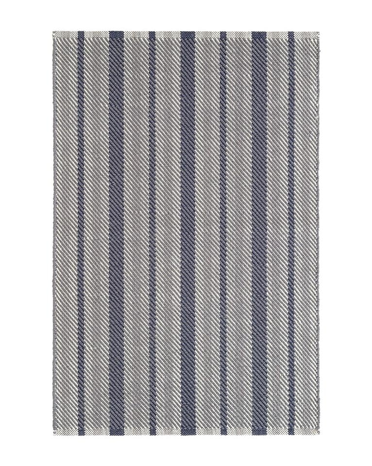 HERRINGBONE STRIPE WOVEN COTTON RUG, 4' x 6' - Image 0