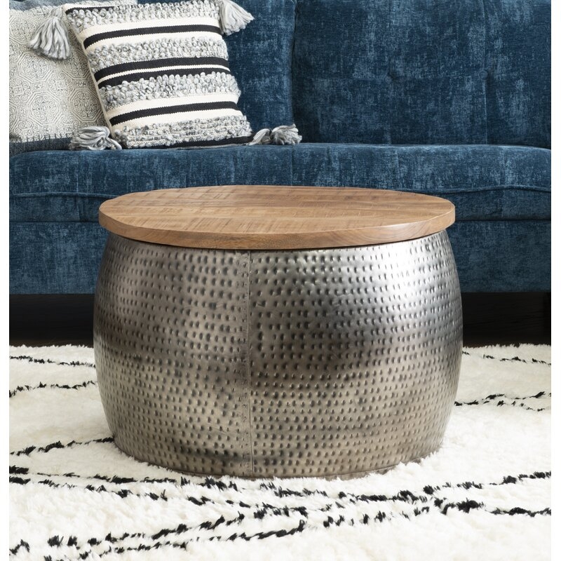 Ambudkar Drum Coffee Table with Storage - Image 1