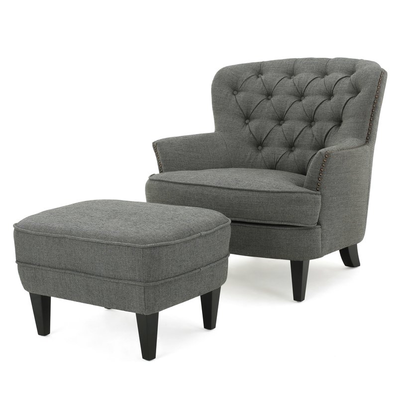 Heywood 24" Armchair and Ottoman - Image 0