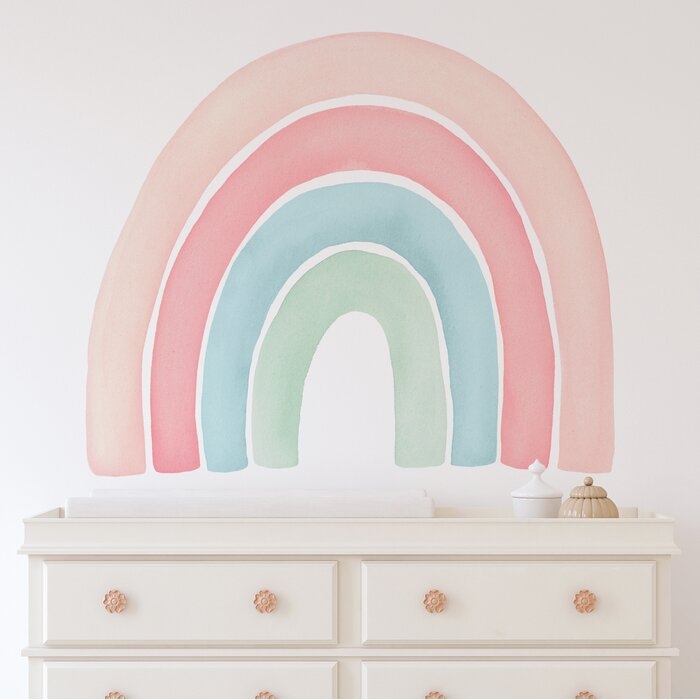 Watercolour Rainbow Wall Decal - Peel and Stick - Image 0