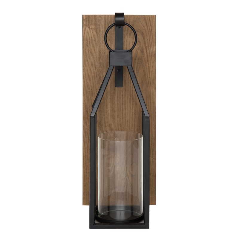 Wood and Metal Wall Sconce - Image 1