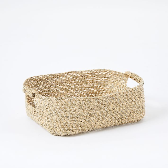 Metallic Woven Underbed Basket, Gold - Image 0