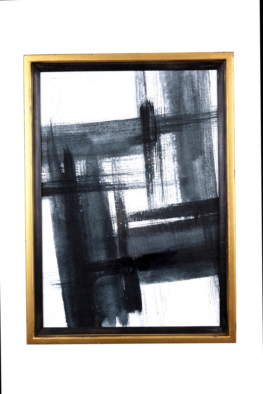 Black & White Abstract Framed Artwork, Set of 3 - Image 4