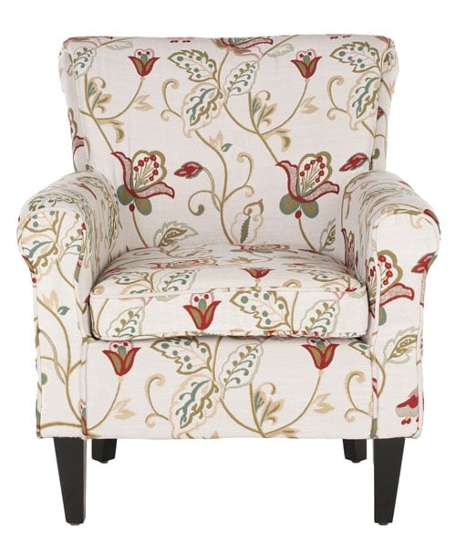 Hazina Club Chair - White/Red - Safavieh - Image 0