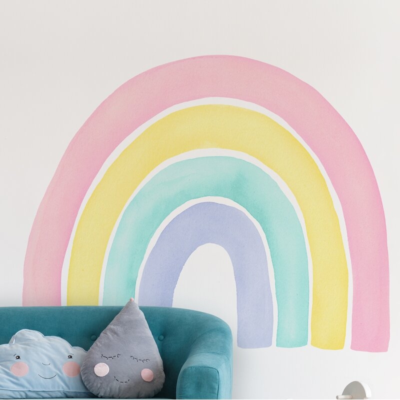 Watercolor Rainbow Wall Decal - Peel and Stick - Image 0