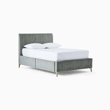 Andes Tall Storage Bed, King, Astor Velvet, Evergreen, Light Bronze - Image 3