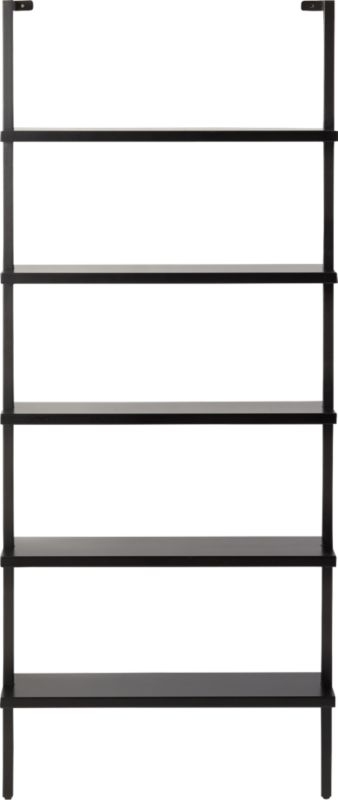 "Stairway Black 72.5"" Wall Mounted Bookcase" - Image 3