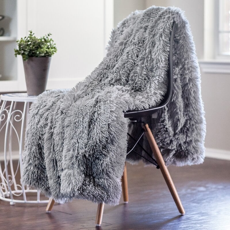 Dedrick Shaggy Super Elegent Sherpa Long Fur Throw - Image 0
