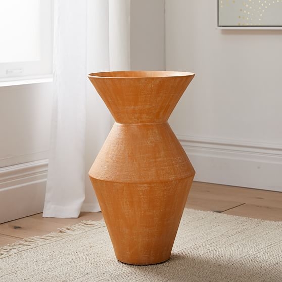Thom Textured Floor Vase, Orange, Extra Large - Image 0
