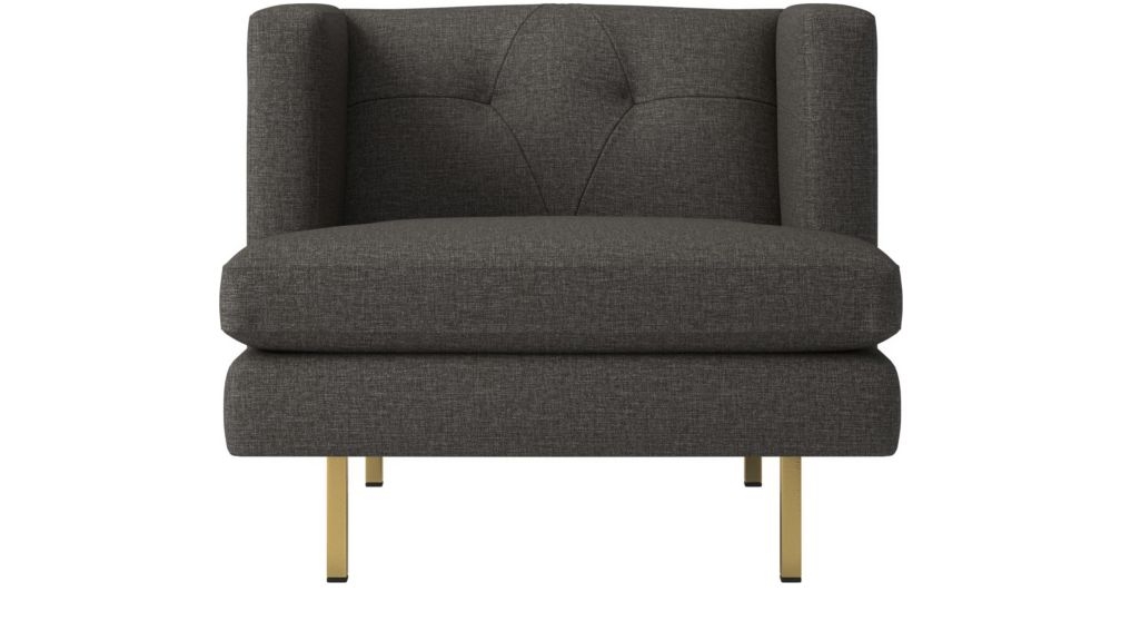 Avec Grey Chair with Brass Legs - Image 0